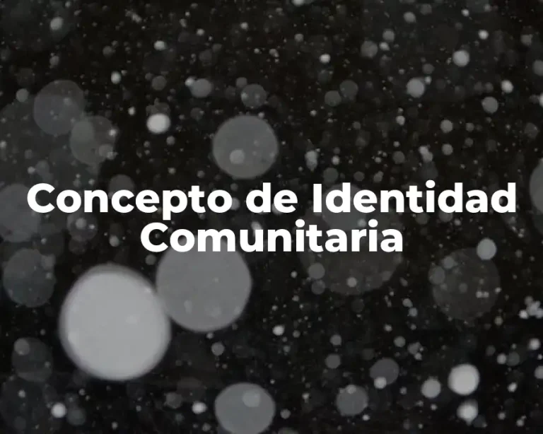 Concepto de Identidad Comunitaria