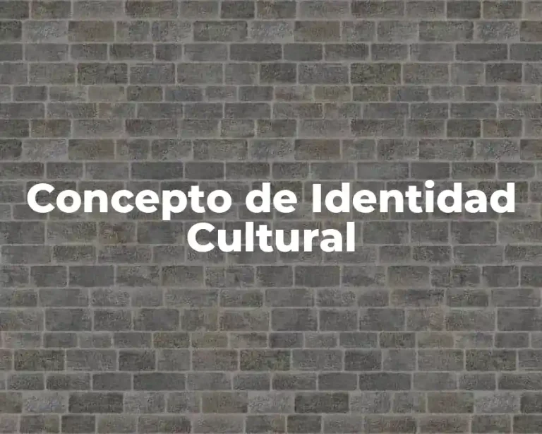 Concepto de Identidad Cultural