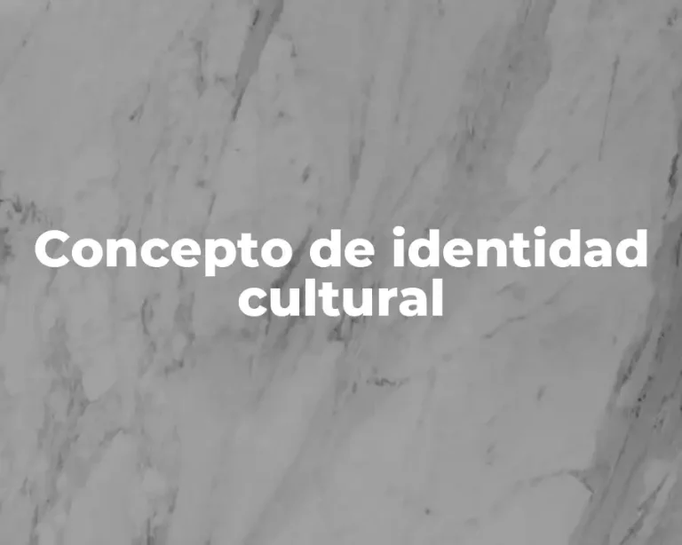 Concepto de identidad cultural