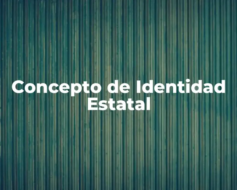 Concepto de Identidad Estatal