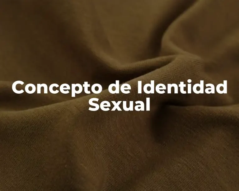 Concepto de Identidad Sexual