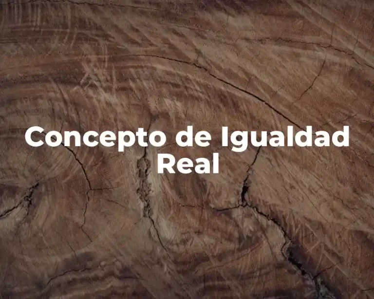 Concepto de Igualdad Real