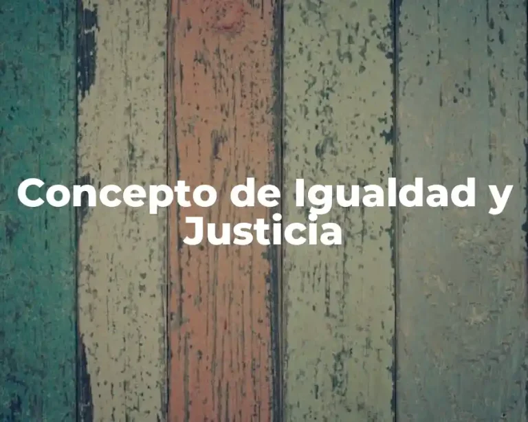 Concepto de Igualdad y Justicia