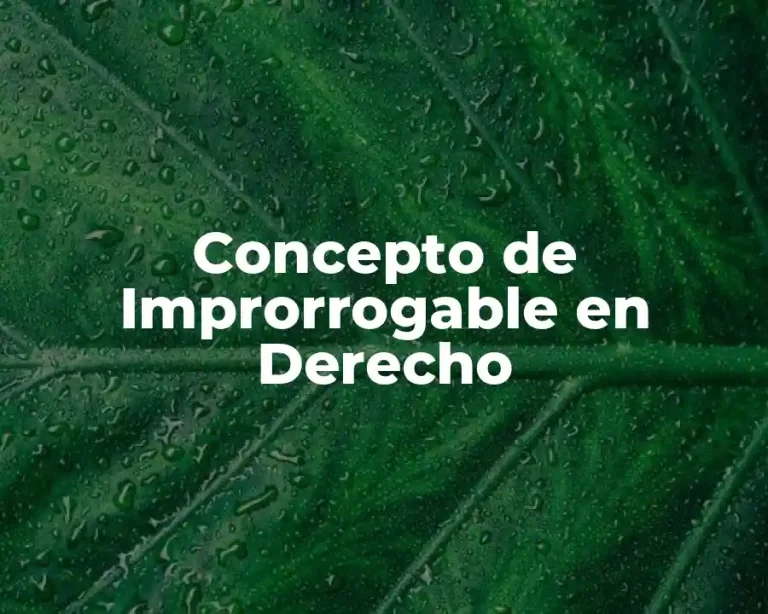 Concepto de Improrrogable en Derecho