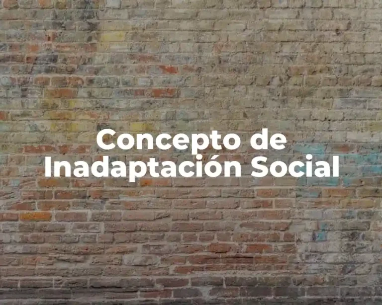 Concepto de Inadaptación Social