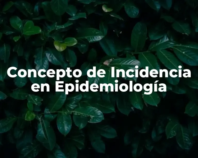 Concepto de Incidencia en Epidemiología