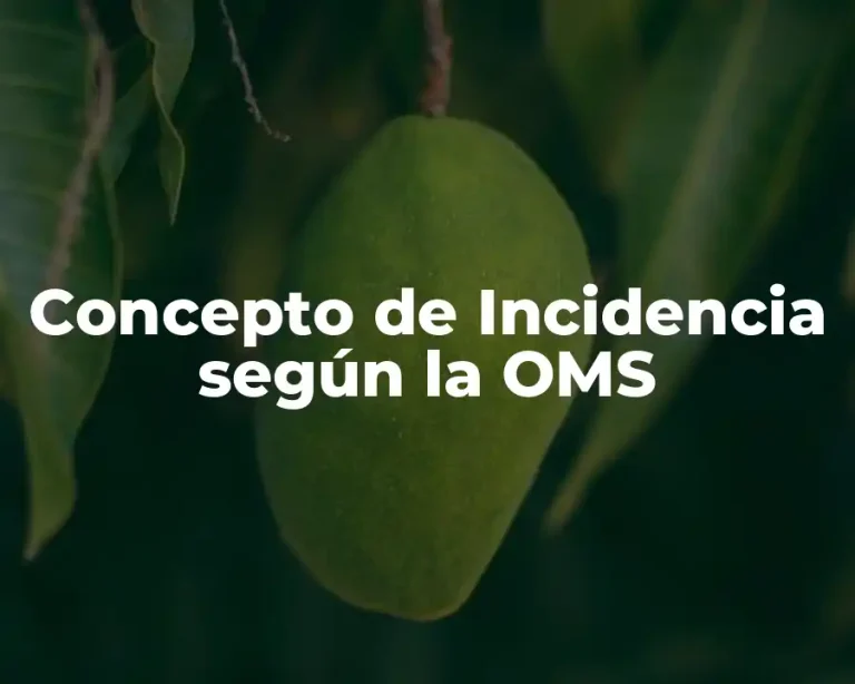 Concepto de Incidencia según la OMS