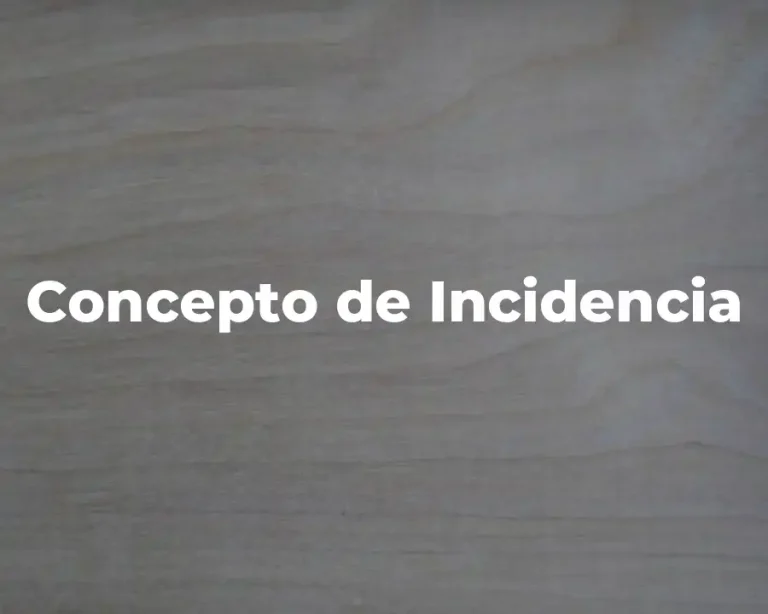 Concepto de Incidencia