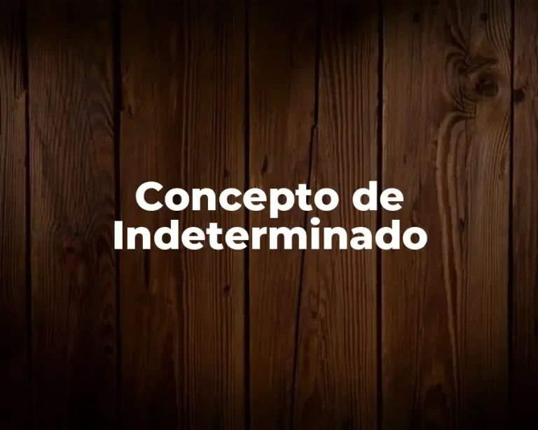 Concepto de Indeterminado