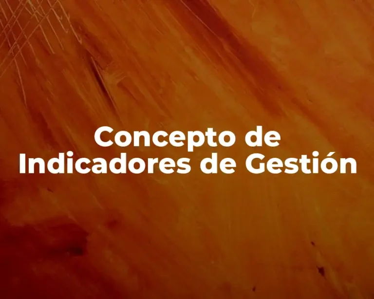 Concepto de Indicadores de Gestión