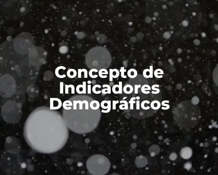 Concepto de Indicadores Demográficos