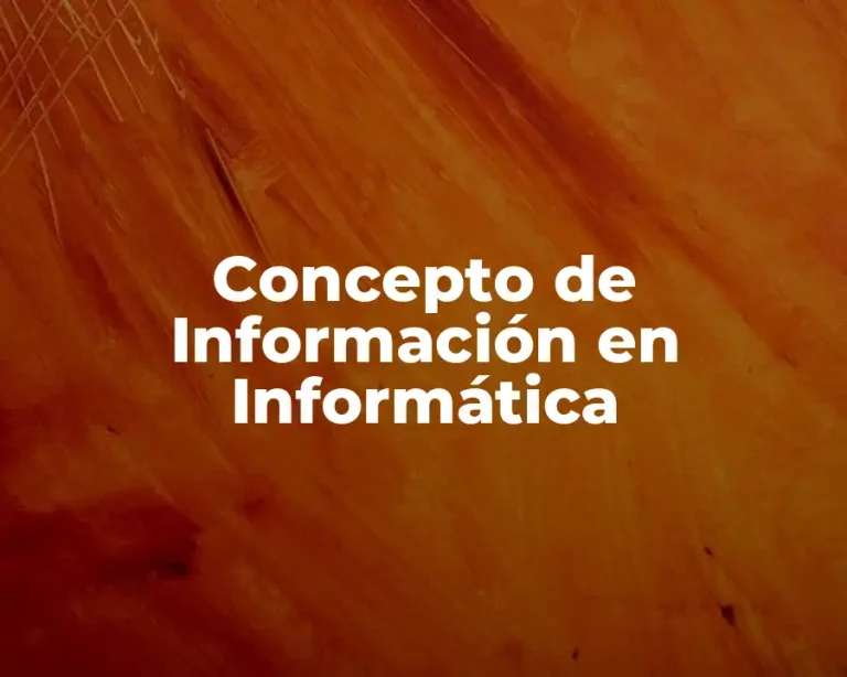 Concepto de Información en Informática