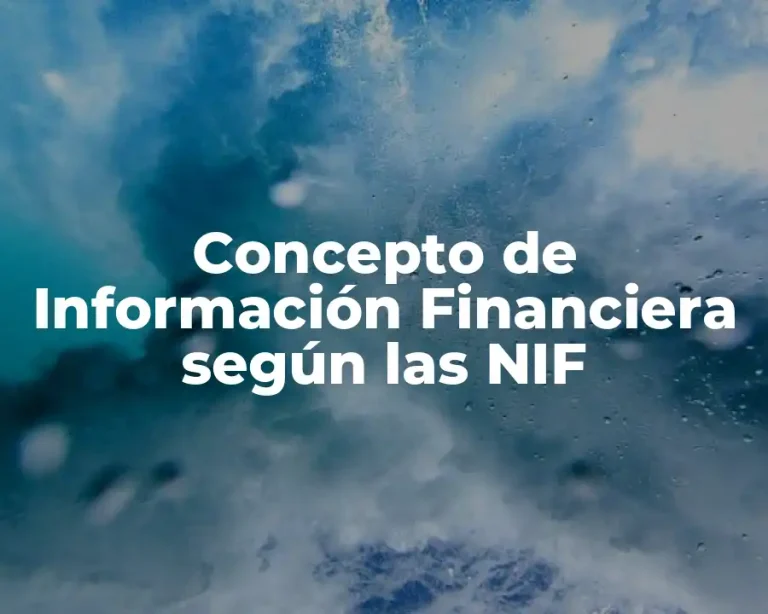 Concepto de Información Financiera según las NIF