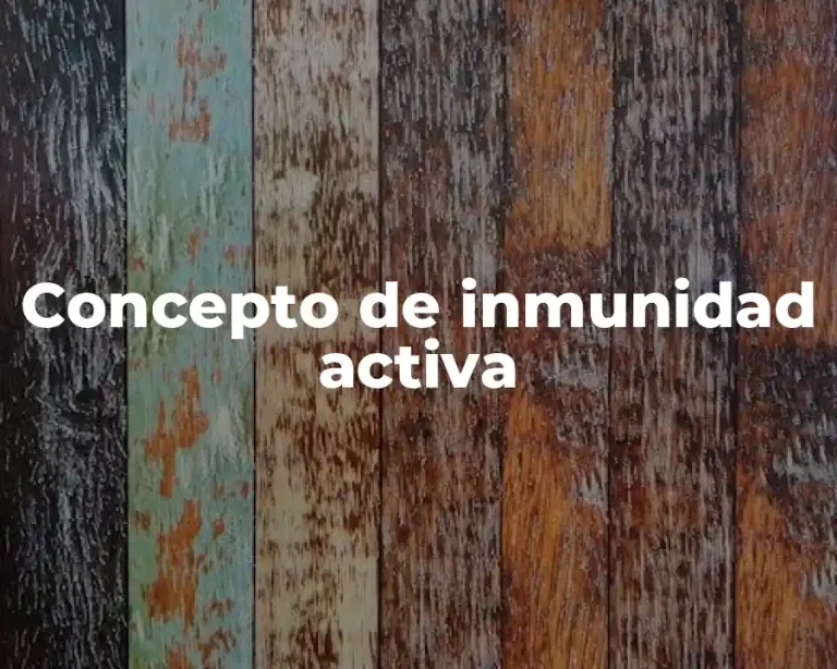 Concepto de inmunidad activa