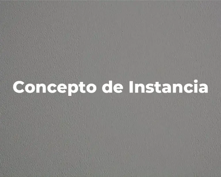 Concepto de Instancia