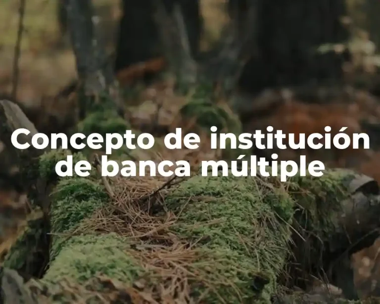 Concepto de institución de banca múltiple