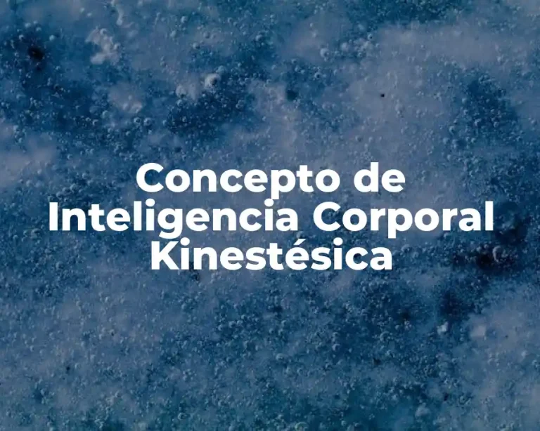 Concepto de Inteligencia Corporal Kinestésica