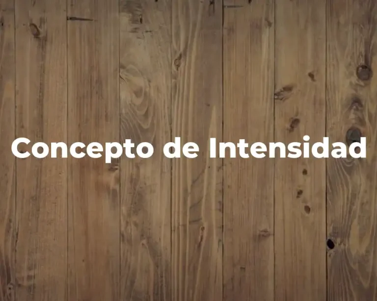 Concepto de Intensidad