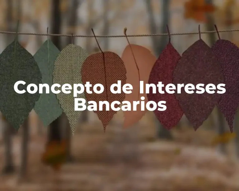 Concepto de Intereses Bancarios