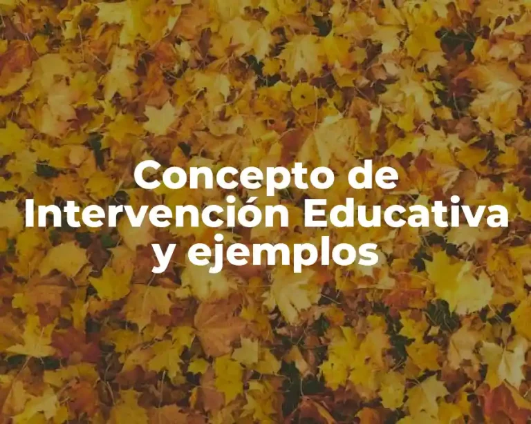 Concepto de Intervención Educativa y ejemplos