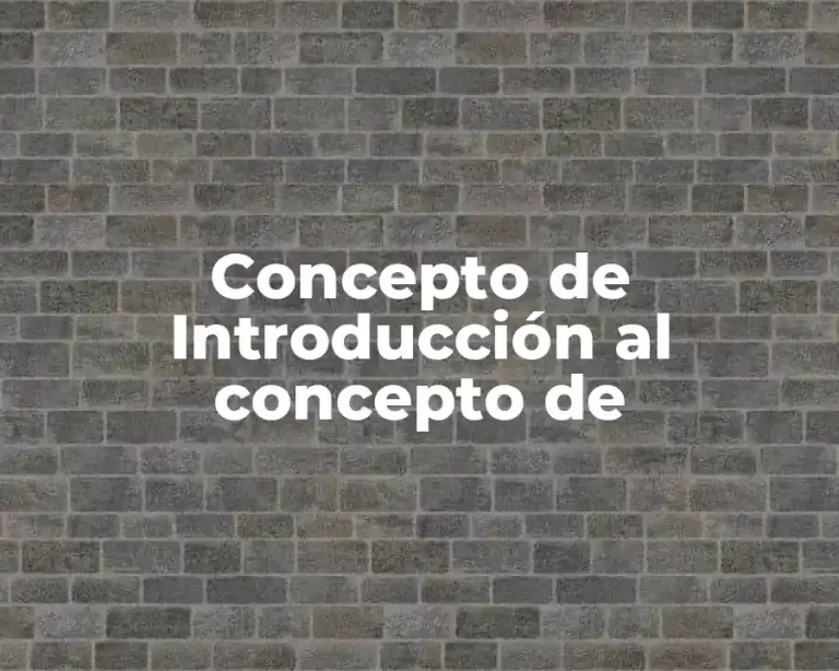 Concepto de Introducción al concepto de