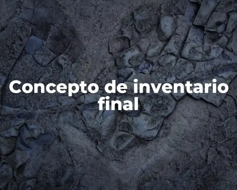 Concepto de inventario final