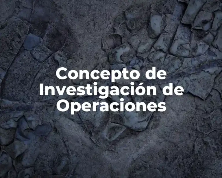 Concepto de Investigación de Operaciones