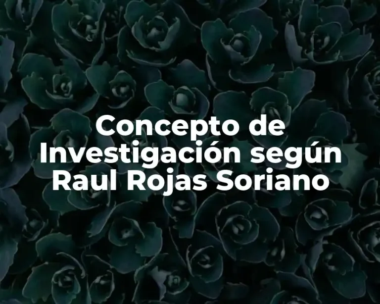 Concepto de Investigación según Raul Rojas Soriano