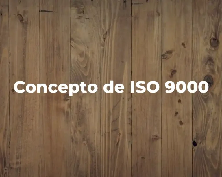 Concepto de ISO 9000