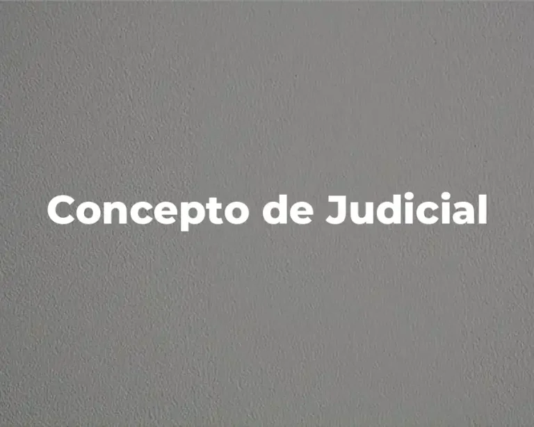 Concepto de Judicial