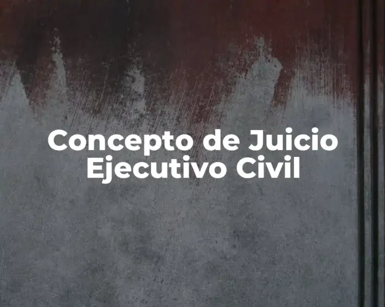 Concepto de Juicio Ejecutivo Civil