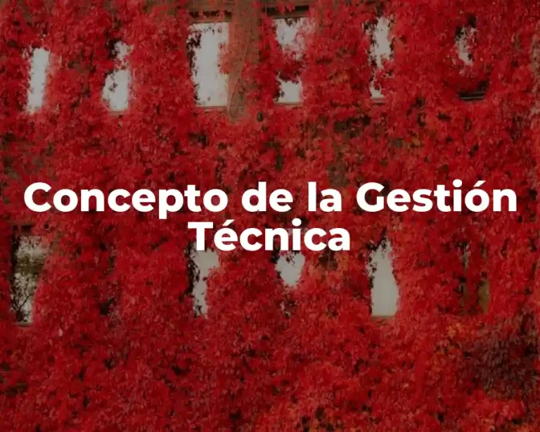 Concepto de la Gestión Técnica