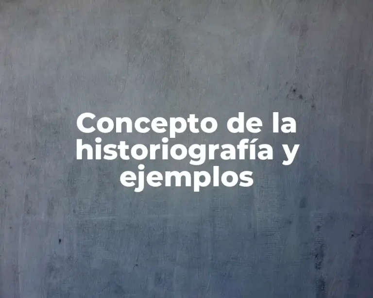 Concepto de la historiografía y ejemplos