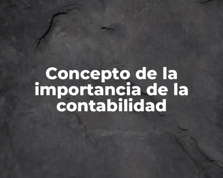 Concepto de la importancia de la contabilidad