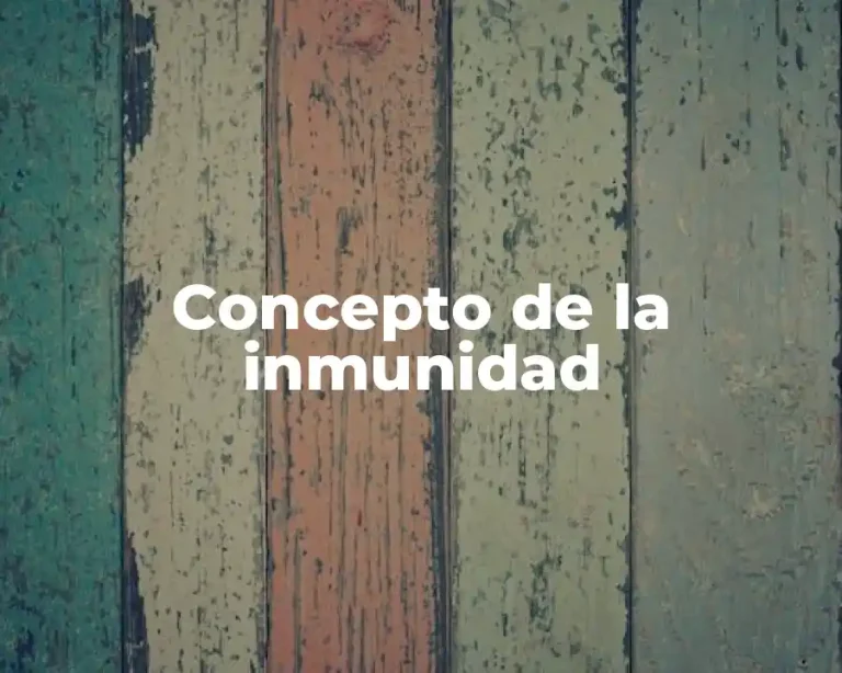 Concepto de la inmunidad