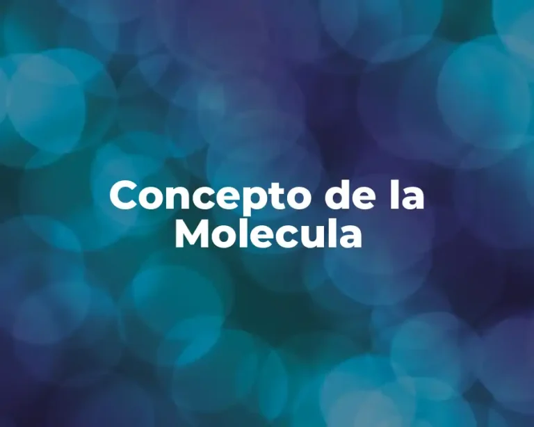 Concepto de la Molecula