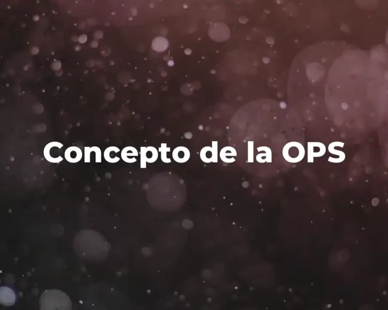 Concepto de la OPS