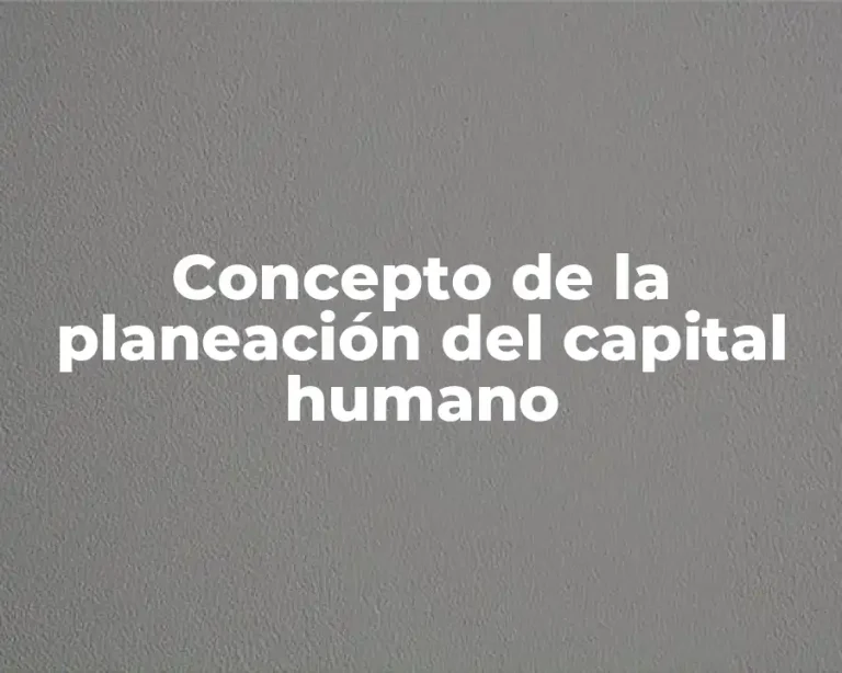 Concepto de la planeación del capital humano