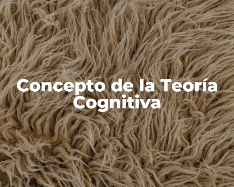 Concepto de la Teoría Cognitiva