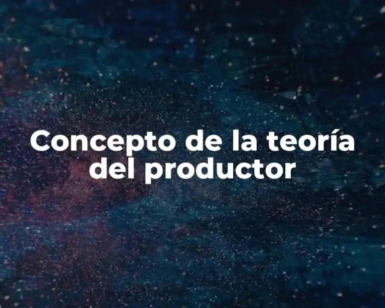 Concepto de la teoría del productor