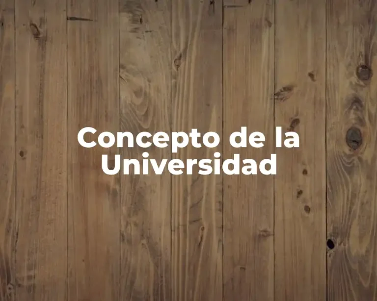 Concepto de la Universidad