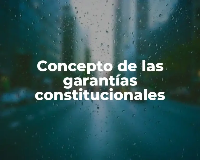 Concepto de las garantías constitucionales