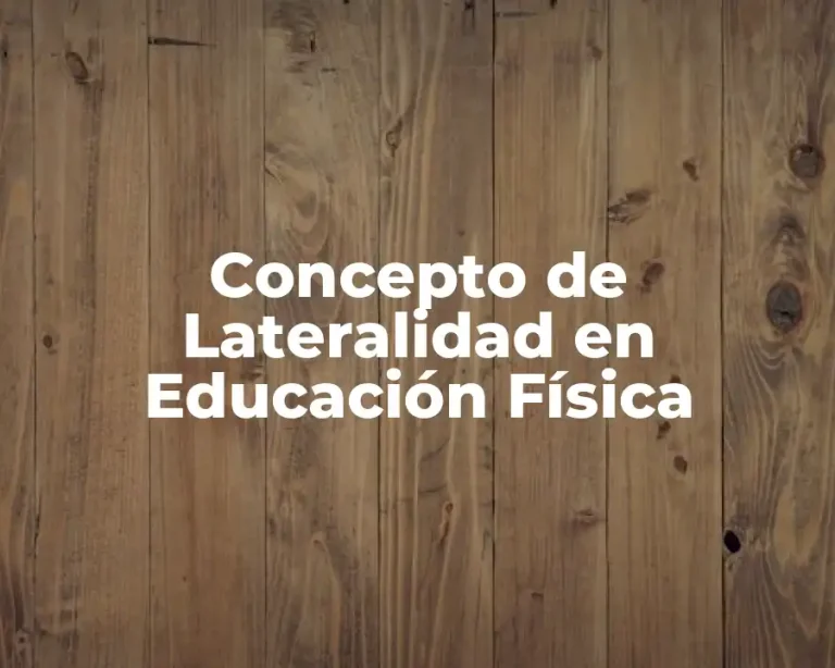 Concepto de Lateralidad en Educación Física