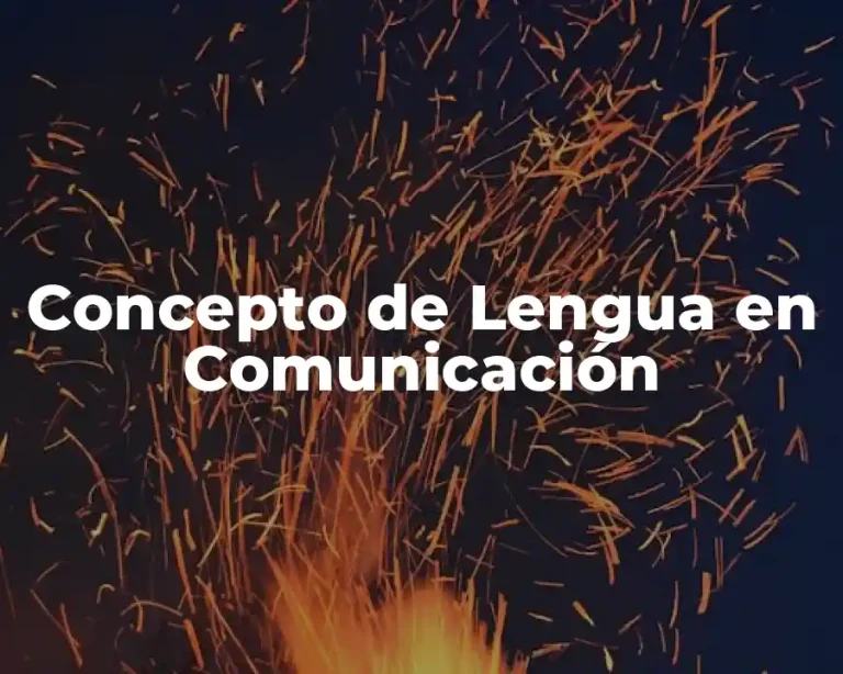 Concepto de Lengua en Comunicación