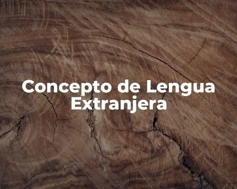 Concepto de Lengua Extranjera