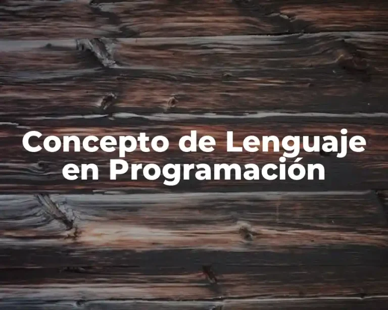 Concepto de Lenguaje en Programación