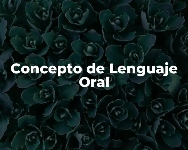 Concepto de Lenguaje Oral