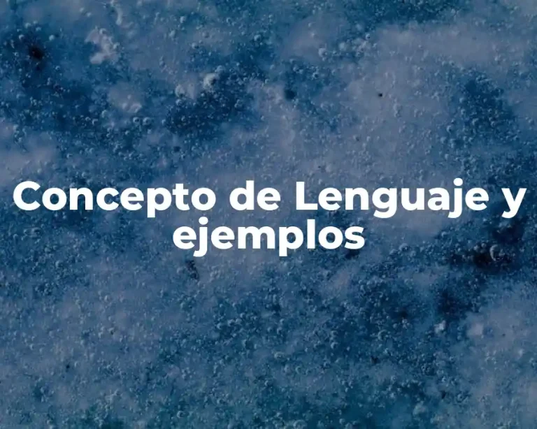 Concepto de Lenguaje y ejemplos