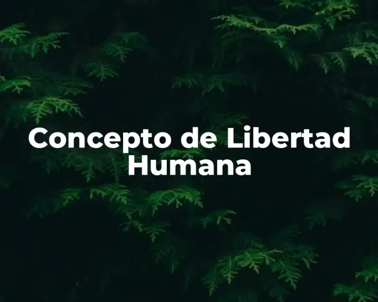 Concepto de Libertad Humana