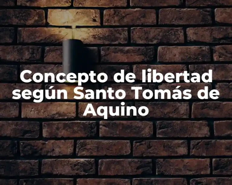 Concepto de libertad según Santo Tomás de Aquino